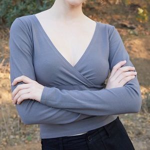 Brandy Melville dark gray Amara long sleeve top